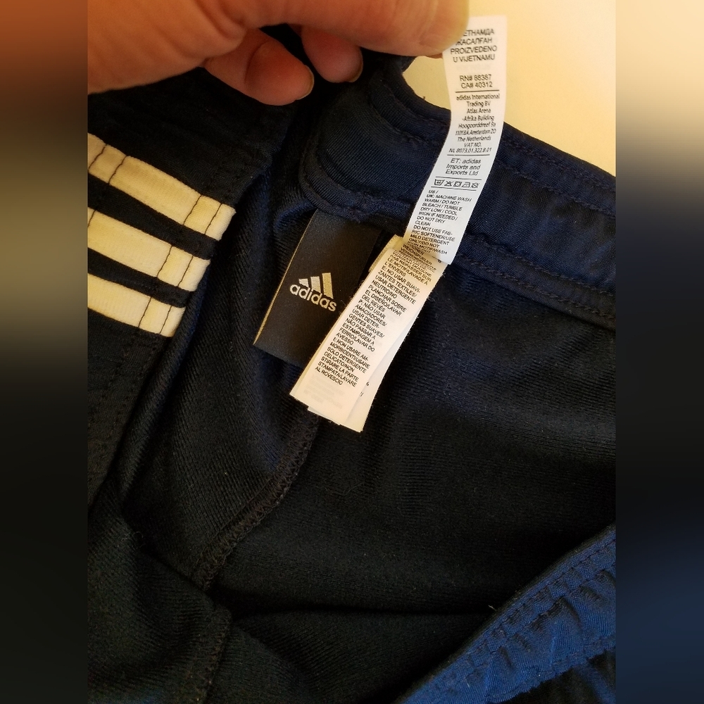 Adidas Men's Tricot Three Stripes Track Pants  Size Large Navy - Picture 13 of 14